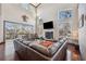 Open living area with high ceilings, fireplace and view at 5287 Tuna Ln, Weeki Wachee, FL 34607