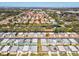 Aerial view showing a neighborhood with houses and a canal at 7037 Versailles N # 15, Pinellas Park, FL 33781