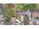 Aerial view highlighting a home's location and landscaping at 7267 Prince George Ct, Spring Hill, FL 34606