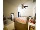 Bedroom with double bed and ceiling fan at 8524 Corinthian Way, New Port Richey, FL 34654