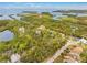 Aerial view of waterfront property and neighborhood at 8711 Betty St, Port Richey, FL 34668