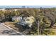 Aerial view highlighting home's unique architecture and setting at 106 Banana St, Tarpon Springs, FL 34689