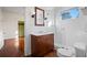 Clean bathroom with a walk-in shower and vanity at 106 Banana St, Tarpon Springs, FL 34689