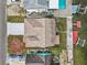 Top-down view of house and surrounding properties, including a backyard at 4225 Carlos Ct, Hernando Beach, FL 34607
