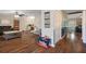 Spacious living room with hardwood floors and Gathering details at 5371 Joyner Ave, Spring Hill, FL 34608