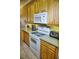 Modern kitchen with wood cabinets and stainless steel appliances at 6801 Dali Ave # G104, Land O Lakes, FL 34637