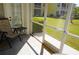 Relaxing screened porch with patio furniture and view of the backyard at 6801 Dali Ave # G104, Land O Lakes, FL 34637