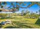 Spacious backyard with large tree and picnic table at 716 Riverside Dr, Tarpon Springs, FL 34689