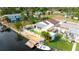 Property showcasing pool, dock, and canal-front location at 7304 Sheepshead Dr, Hudson, FL 34667