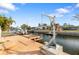 Spacious boat dock and lift at 7304 Sheepshead Dr, Hudson, FL 34667