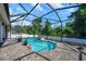 Beautiful screened pool and patio area with lush tropical landscaping and surrounding brick pavers at 11602 Bathgate Ct, New Port Richey, FL 34654