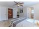 Bedroom with wood-look flooring, and closet at 13531 Allyn Dr, Hudson, FL 34667