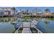 Private dock and waterway offer boat access for watersports with nearby waterfront homes at 13531 Allyn Dr, Hudson, FL 34667