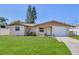 Charming single-story home with well-manicured lawn and attached one car garage at 13531 Allyn Dr, Hudson, FL 34667