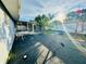 Backyard with patio, shed and landscaping at 1415 Weyford Ln, Holiday, FL 34691