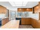 Kitchen with water views and a breakfast bar at 18104 Spencer Rd, Odessa, FL 33556