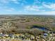 Community overview with lake and houses at 20200 Lace Cascade Rd, Land O Lakes, FL 34637