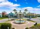 Community center with shops and a central fountain at 20200 Lace Cascade Rd, Land O Lakes, FL 34637