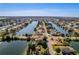 Aerial view of waterfront property with canal access and lush landscaping at 3308 Oleander Dr, Hernando Beach, FL 34607