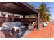 Covered patio features wicker furniture and offers waterfront views at 3308 Oleander Dr, Hernando Beach, FL 34607