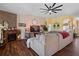 Spacious living room with sectional sofa and fireplace at 3497 Chadwick Ave, Spring Hill, FL 34609