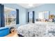 Bedroom featuring two windows, blue walls and bright, natural light at 4045 Centavo Ct, Hernando Beach, FL 34607