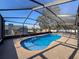 Inviting kidney shaped pool with screened enclosure at 4061 Montano Ave, Spring Hill, FL 34609