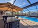 Relaxing pool area with covered patio and outdoor furniture at 4061 Montano Ave, Spring Hill, FL 34609