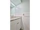Bathroom vanity features granite countertop and white tile backsplash and fresh paint at 6520 Pine Meadows Dr, Spring Hill, FL 34606