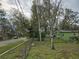 Side yard with chain link fence and mature trees at 6612 Sierra Ter, New Port Richey, FL 34652