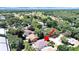 Aerial view showing home's location in a residential area at 807 Virginia Ave, Tarpon Springs, FL 34689