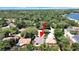 Aerial view showing home's location and neighborhood at 807 Virginia Ave, Tarpon Springs, FL 34689