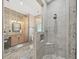 Modern bathroom with a large walk-in shower and stylish tile at 807 Virginia Ave, Tarpon Springs, FL 34689