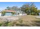 Charming blue single-Gathering home with a white rock lawn, young palms, and a welcoming front porch at 1310 Georgia Ave, Dunedin, FL 34698