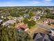 A bird's-eye view of a residential area showcasing homes with pools and well-kept yards at 397 Silas Ct, Spring Hill, FL 34609