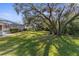 Expansive backyard featuring mature trees and lush green grass at 397 Silas Ct, Spring Hill, FL 34609