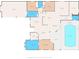 A detailed floor plan of a home, showcasing the layout of rooms, including the kitchen, bedrooms, and living areas at 7482 Winter St, Brooksville, FL 34613