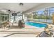 Screened-in outdoor swimming pool with attached patio perfect for entertaining friends and Gathering at 7482 Winter St, Brooksville, FL 34613