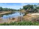 Scenic view of the pond surrounded by lush greenery and mature trees at 8194 Sturbridge Ct # A, Weeki Wachee, FL 34613