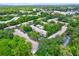 Bird's eye view of the community, displaying the buildings, parking lots, and an abundance of trees at 3038 Eastland Blvd # F103, Clearwater, FL 33761