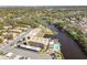Aerial view of waterfront condos with private boat docks along the water canal at 5640 Ferguson Ct # 2208, New Port Richey, FL 34652