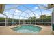 Screened-in pool and patio area, surrounded by greenery and blue skies at 6112 Kinlock Ave, Spring Hill, FL 34608