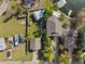 Unique aerial shot of property, showing landscaping, boats, and Weeki Wachee river access at 7256 Westwind St, Weeki Wachee, FL 34607
