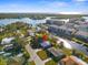 Aerial view of the home showcasing its waterfront location with boat access to the bay at 8225 Channel Dr, Port Richey, FL 34668