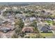 Aerial view of home and surrounding neighborhood in a treed community at 1358 Newhope Rd, Spring Hill, FL 34606
