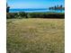 Lush backyard with tropical trees, providing a private oasis with serene views of the bay, in this waterfront setting at 1723 Gulf Rd # 104, Tarpon Springs, FL 34689