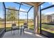 Cozy screened patio area with seating, perfect for outdoor relaxation and enjoying the view at 29917 Southwell Ln, Wesley Chapel, FL 33543