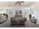 This bedroom offers decor, carpet and natural light from the windows, great for comfort and style at 3073 Gulf Winds Cir, Hernando Beach, FL 34607