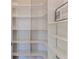 Walk-in pantry provides ample storage space with organized shelving and bright lighting at 3073 Gulf Winds Cir, Hernando Beach, FL 34607