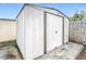 Exterior view of backyard storage shed at 3640 Richboro Dr, Holiday, FL 34691